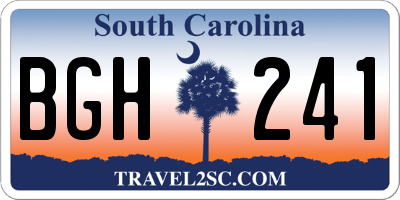 SC license plate BGH241