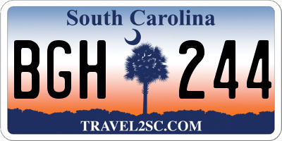 SC license plate BGH244