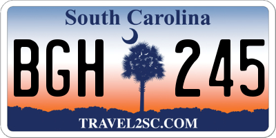 SC license plate BGH245