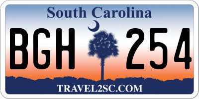 SC license plate BGH254