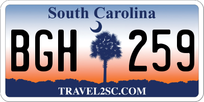 SC license plate BGH259