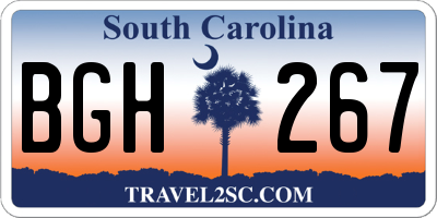 SC license plate BGH267