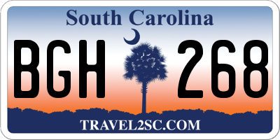SC license plate BGH268