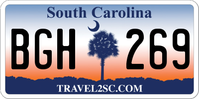 SC license plate BGH269