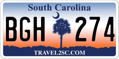 SC license plate BGH274