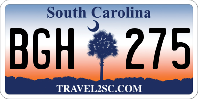 SC license plate BGH275