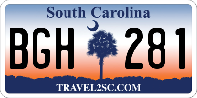SC license plate BGH281