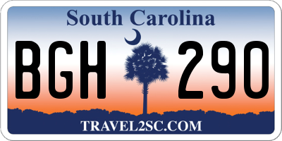 SC license plate BGH290