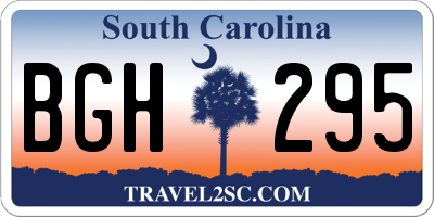 SC license plate BGH295