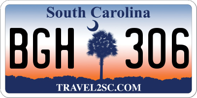 SC license plate BGH306