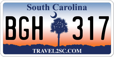SC license plate BGH317