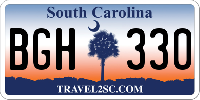 SC license plate BGH330