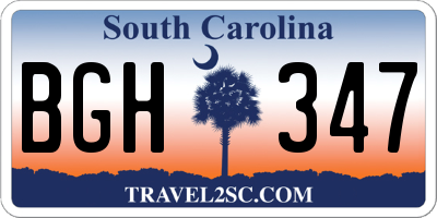 SC license plate BGH347