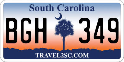 SC license plate BGH349
