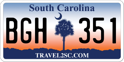 SC license plate BGH351