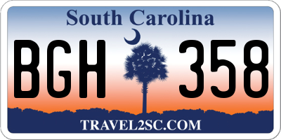 SC license plate BGH358