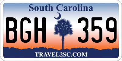 SC license plate BGH359