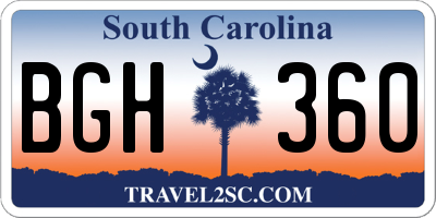 SC license plate BGH360