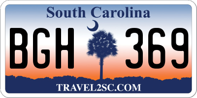 SC license plate BGH369