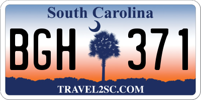 SC license plate BGH371