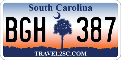 SC license plate BGH387