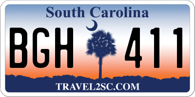 SC license plate BGH411