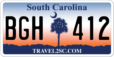 SC license plate BGH412