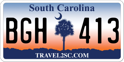 SC license plate BGH413