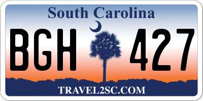 SC license plate BGH427