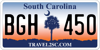 SC license plate BGH450