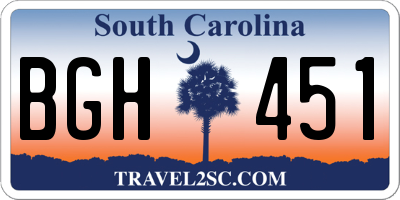SC license plate BGH451