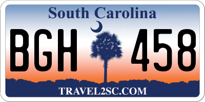 SC license plate BGH458