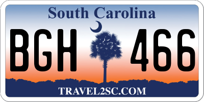 SC license plate BGH466