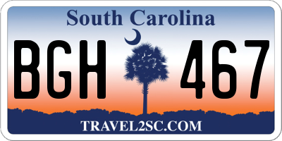 SC license plate BGH467