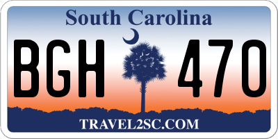 SC license plate BGH470