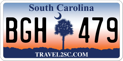 SC license plate BGH479