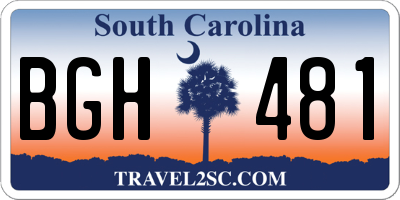 SC license plate BGH481