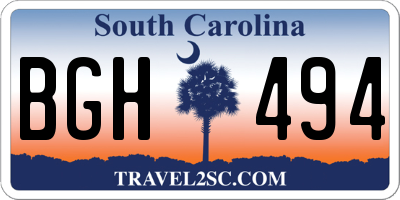 SC license plate BGH494