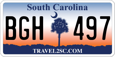 SC license plate BGH497