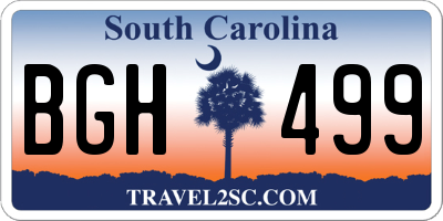 SC license plate BGH499