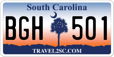 SC license plate BGH501