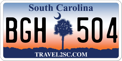 SC license plate BGH504