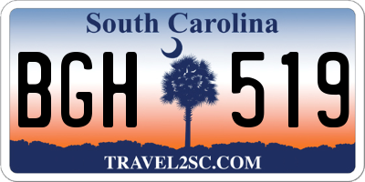 SC license plate BGH519