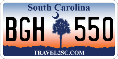 SC license plate BGH550