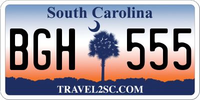 SC license plate BGH555