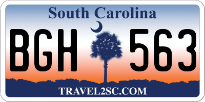 SC license plate BGH563