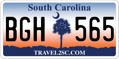 SC license plate BGH565