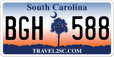 SC license plate BGH588