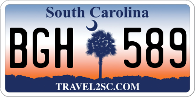 SC license plate BGH589
