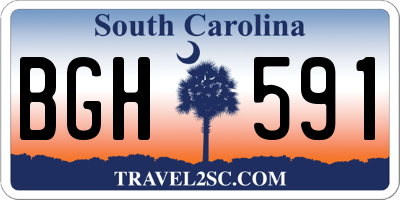 SC license plate BGH591
